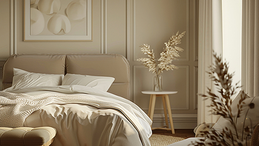 Бежова спалня - аранжировки, пълни с топлина и хармония